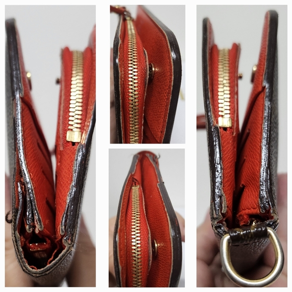 LOUIS VUITTON Rouge Monogram Coated Canvas Wallet/Wristlet/Bag - Picture 12 of 15